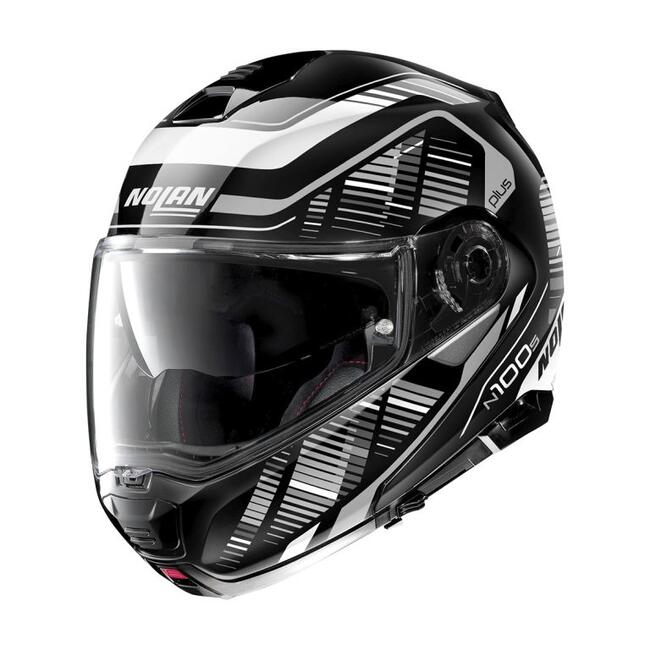 Casco Modulare N100-5 P Starboard N-com 044 Flat Black White Nolan